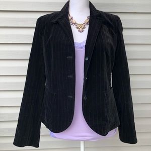 J Crew VELVET Black Blazer SZ 6- Vintage